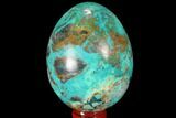Polished Chrysocolla Egg - Peru #99477-1